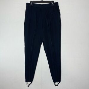 Vintage Snazzie Black High Rise Pleated Front Stirrup Pants 12